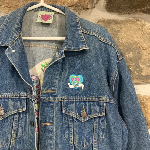 Brighton Y2K Blue Embroidered Patch Heart Denim  Jacket