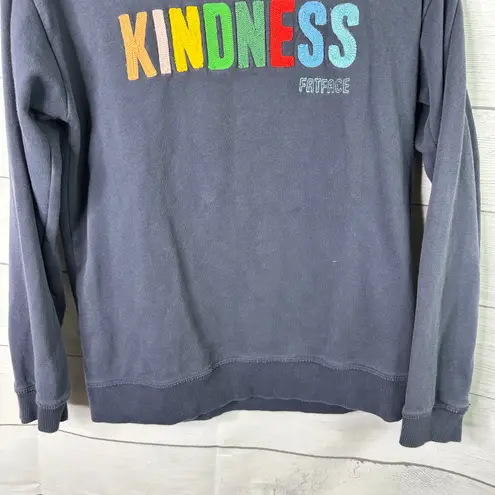 FatFace Womens size 6 Kindness Crewneck Sweatshirt Jumper Navy Blue Embroidered