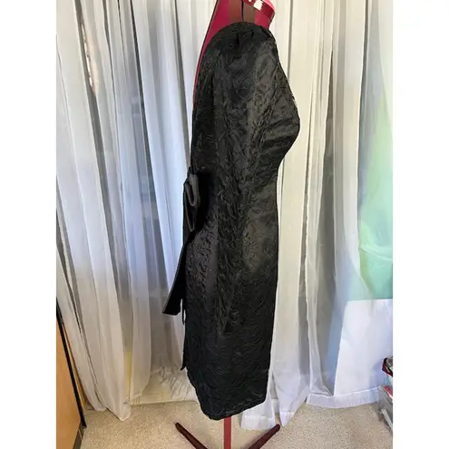 Formal dress lace puff sleeves big bow vintage 1980s black