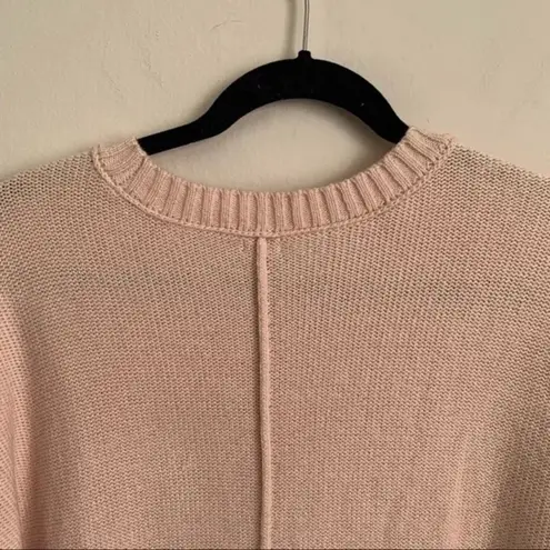 Aerie  Blush Pink Cotton Blend Oversized Knit Sweater Size Small