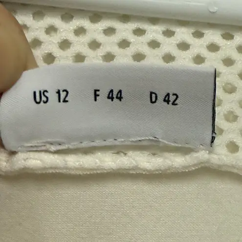 Akris Punto White Button Down Shirt with Mesh Sleeves Size 12