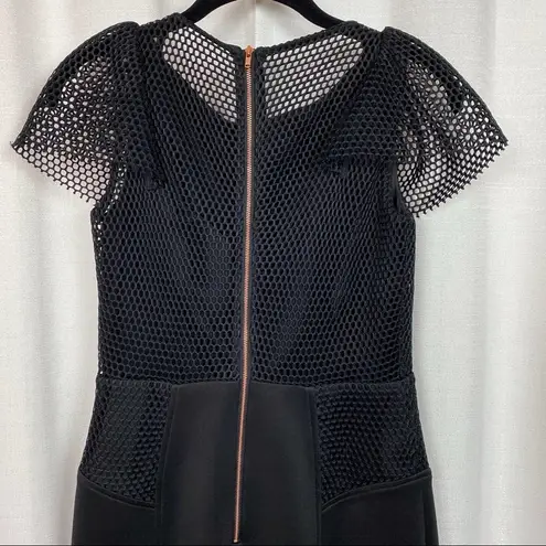 Milly  Black Mesh Back LBD Cocktail Dress Sz.6