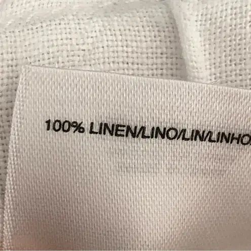 Jones New York  Sport White 100% Linen Pants Elastic Waist 10