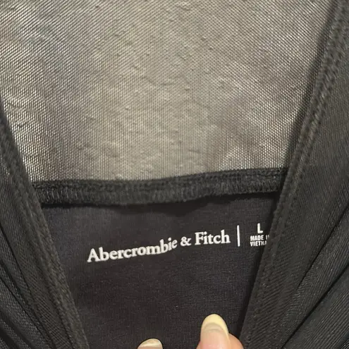 Abercrombie & Fitch Abercrombie Black Mesh Sheer Panel Sleeveless Top – Size Large