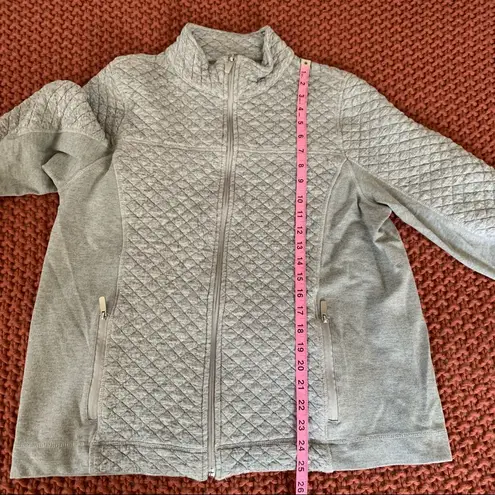 cj banks  Heather Gray Quilted Zip UP Jacket Size X 14W