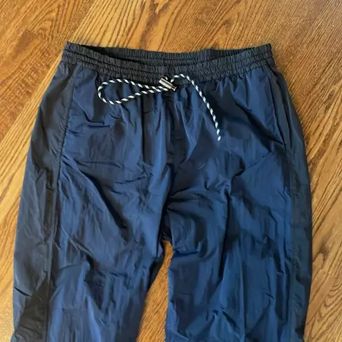 Lululemon  Vintage Navy Black Track Pants Drawstring Pockets Zipper Ankles Sz 10