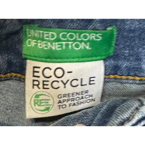 United Colors Of Benetton United Colors of Benettion Womens Jeans Straight Fit Mid-Rise Frayed Hem Size 28