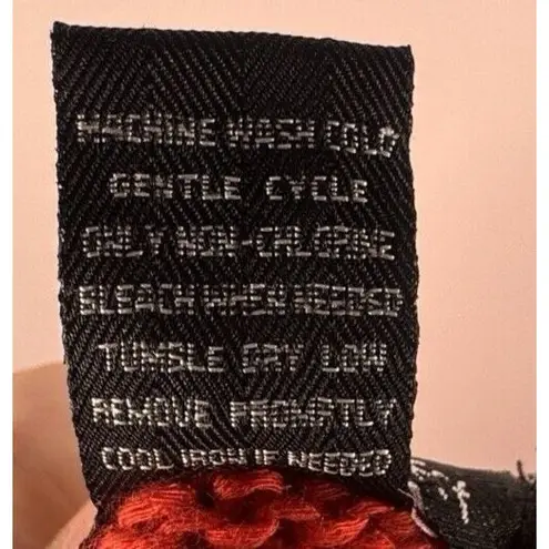 Sweater Project Ribbed Short Sleeve Knit Top Orange Scoop Neck Pulloever Small