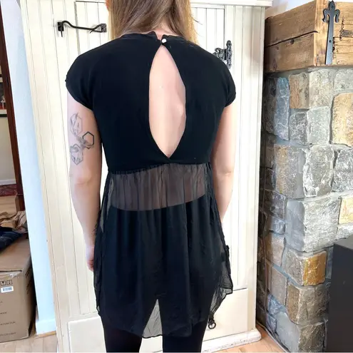 Opening Ceremony Short Sleeve Top with Flowy Chiffon Sheer Bottom Size XS