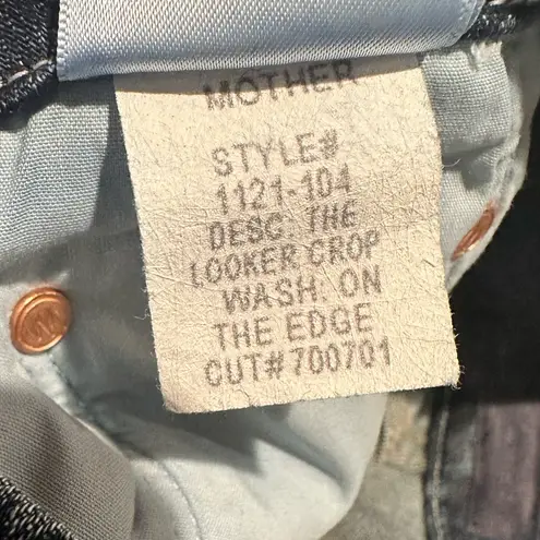 MOTHER THE LOOKER CROP ON THE EDGE WASH BLUE JEANS 25