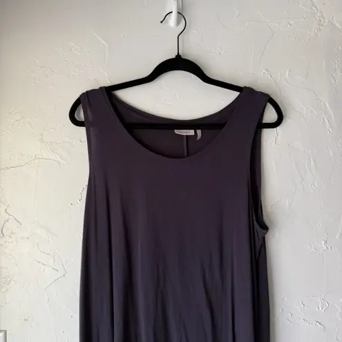 Logo Layers Dress Womens Large Sleeveless Tunic Rayon Spandex Stretch Layering Purple