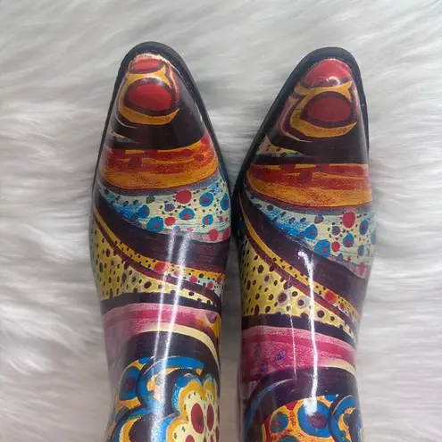 Nomad Yippy - Turquoise Monet Rubber Cowboy Boots Size 9