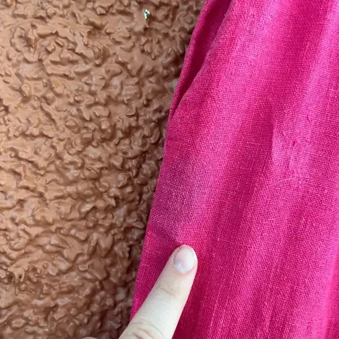 Women’s 100% Linen Pants Hot Pink Size Small