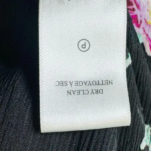 ALC Frank A.L.C. Venetia Floral Black Purple Silk Popover Blouse Shirt Top Size 4