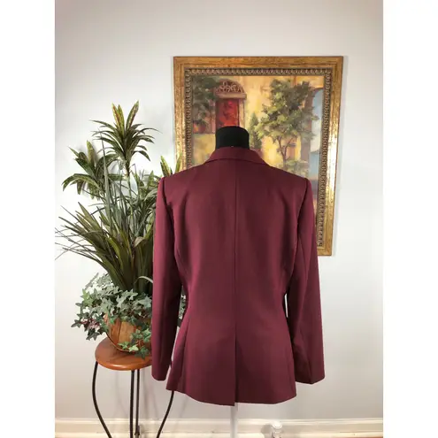 Emily Women Jacket 8 Single Vented Lapel Notch Collar Two Button Closure Pocket Red