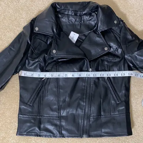 Women’s Black Faux Leather Jacket Small Lil Peep NWT Black