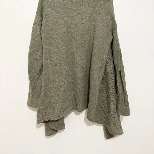 Lou & grey  open front knit green cardigan sweater waterfall alpaca wool blend