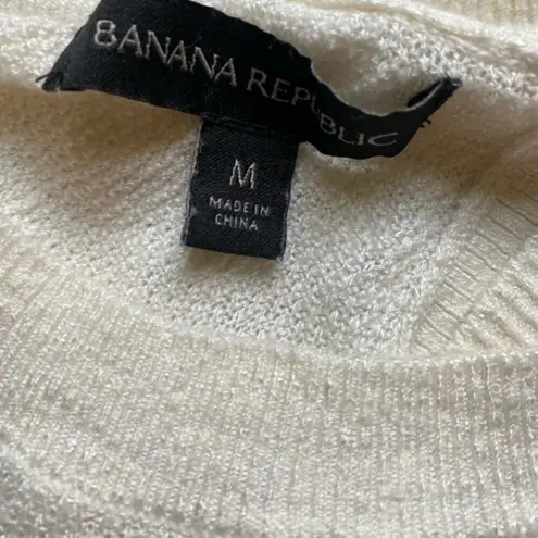 Banana Republic  White and Blue Ombré Split Back Lightweight Sweater