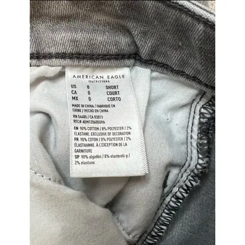 American Eagle  Next Level Stretch Ripped Hi-Rise Grey Jeggings 0 Short Punk‎
