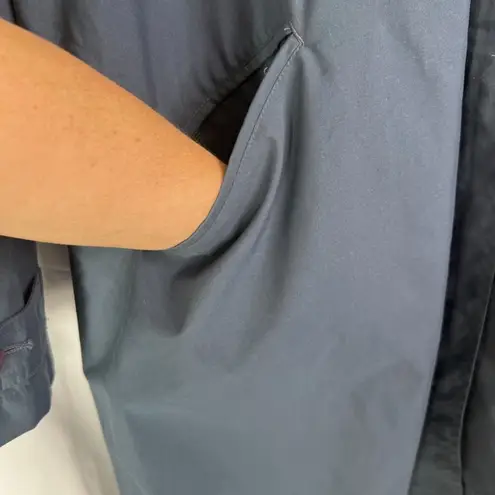 Travel Smith Navy Blue Double Zipper Duster Trench Jacket Windbreaker Size MD Size M