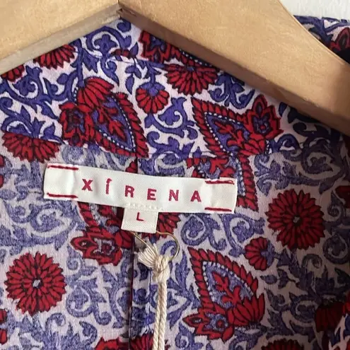 XiRENA Grady Romper Nichols Floral Cotton Belted Purple Size L