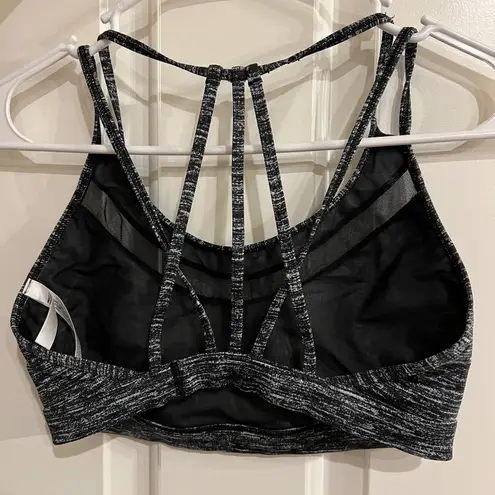 Victoria's Secret  Strappy Mesh Sports Bra - Grey/Black, Size small