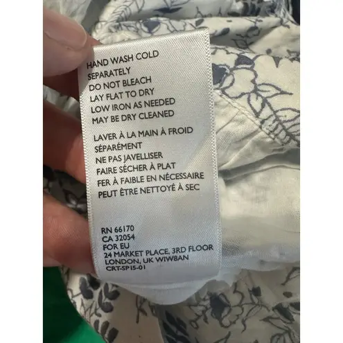 Cleobella REVOLVE Floral Tie Front Top Puff Sleeve V Neck Ruffle Trim SIZE S