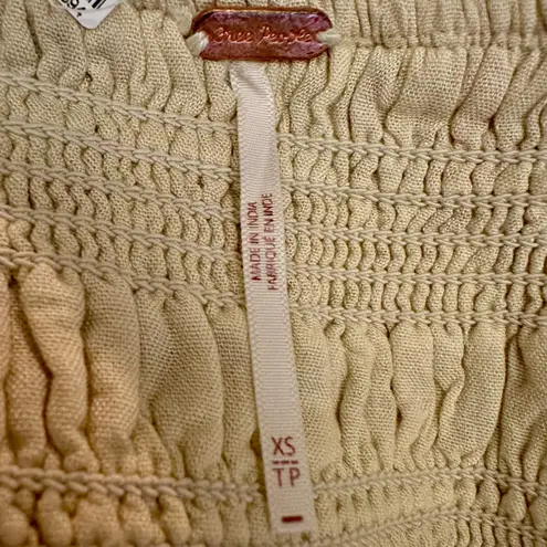 Free People  Ethereal Oasis Printed Midi Dress Ivory Bohemian Cottage Size XS