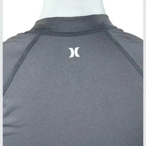 Hurley  Black Long Sleeve Zip Up Rashguard Top UPF 50+ XS