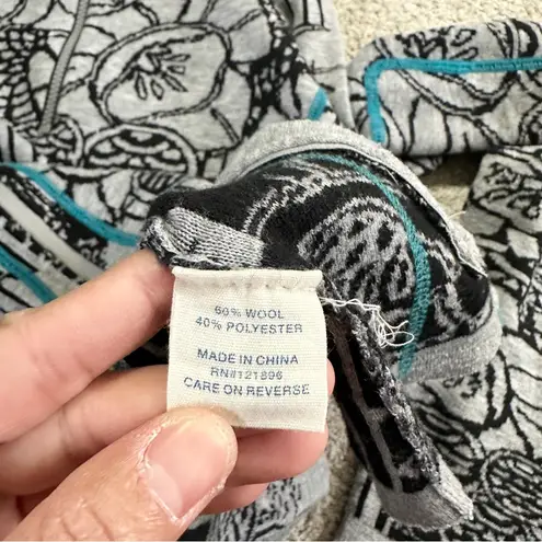 Title Nine Women’s Wool Blend Pull Over Sweater 1/4 Zip Outdoor Floral Print M