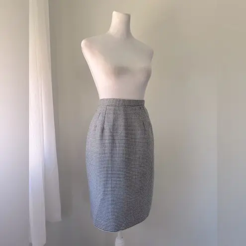Vintage ‘90s Easy Pieces Black & White Checkered Diamond Print Knee Length Skirt Size XXS