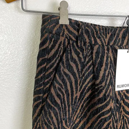 Rumored Jagger Trouser Pants Womens XS Brown Espresso Zebra NWT