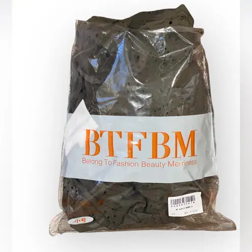 BTFBM Army Green Summer Eyelet Midi A