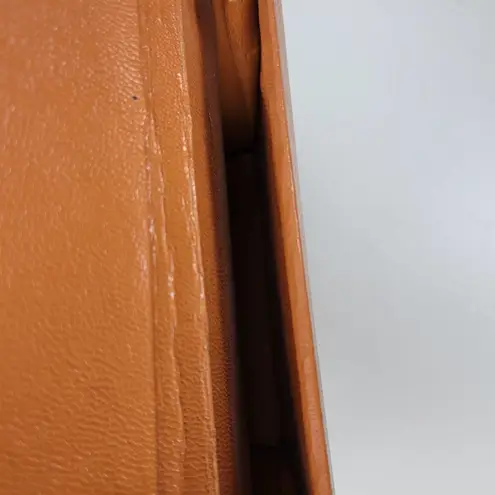 Vintage Womens Genuine Alligator Skin Leather Clutch Purse Cognac Brown Handmade