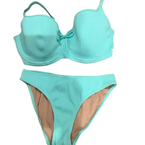 Women’s Pour Moi Escape bikini Top & Bottom Swim Suit. Mint Green WORN ONCE Size undefined
