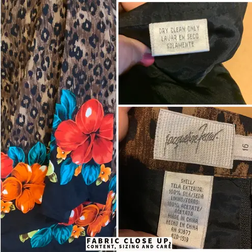 Jacqueline Ferrar SILK VINTAGE 1990'S COLORFUL FLORAL & ANIMAL PRINT SKIRT (16)