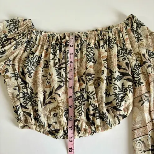 Spell & The Gypsy Pearl Oasis Off the Shoulder Cropped Floral Blouse Size Small
