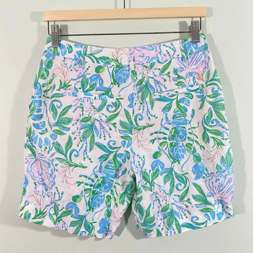 Lilly Pulitzer  Women Resort White Just a Pinch 100% Linen Aldora Shorts Size 2