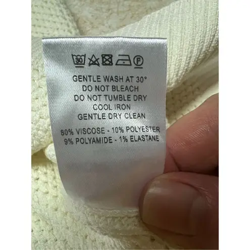 ANDREADAMO Womans Fish Net Polo Knit Sz S Ivory NWT - Image 5