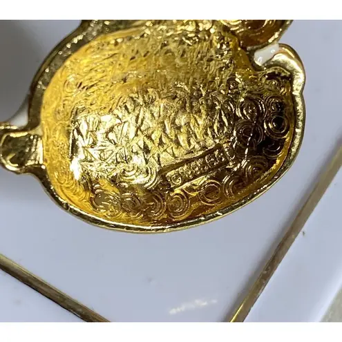 Vintage Bergdorf Goodman Enamel Bunny Easter Egg Pendant Goldtone 1995 BG