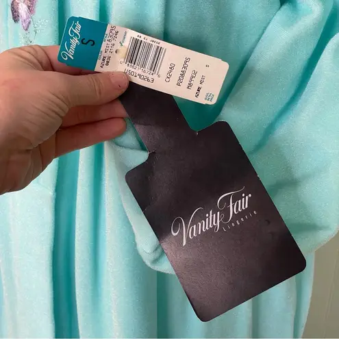 Vanity Fair Vintage blue Velour Long Front button Robe housecoat Size small