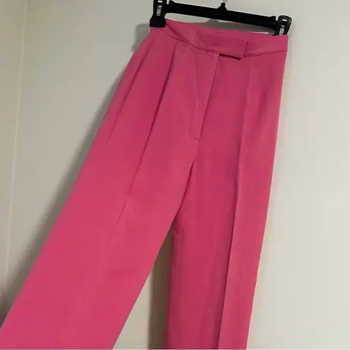 Ralph Lauren  black label silk pleated wide leg pant trousers pink fuchsia Barbie