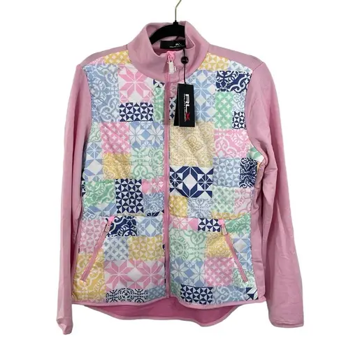 NWT Ralph Lauren RLX Women’s Pink Golf Patchwork Quilted Hybrid Jacket MEDIUM Pink