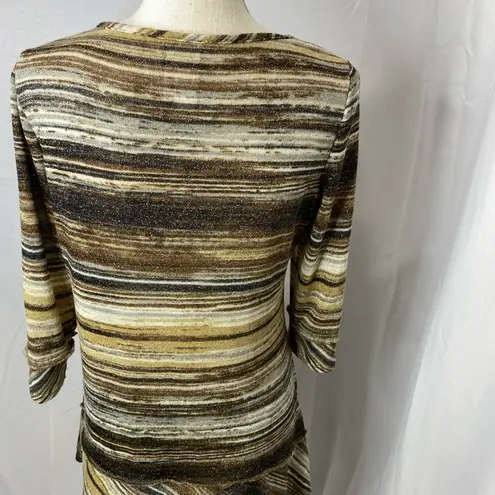 Coco Bianco women’s asymmetrical hem metallic top Medium