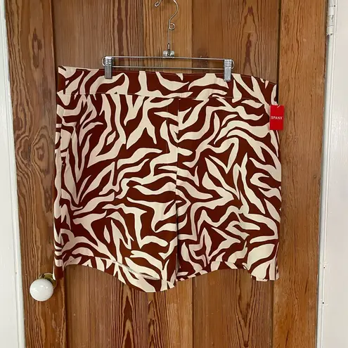 Spanx NWT  On-The-Go 6” Inseam Slimming Shorts in Clay Zebra Print - Sz 1X