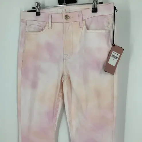 Jen 7 Printed Ankle Skinny Jeans Neiman Marcus pink tie dye NWT Size 8