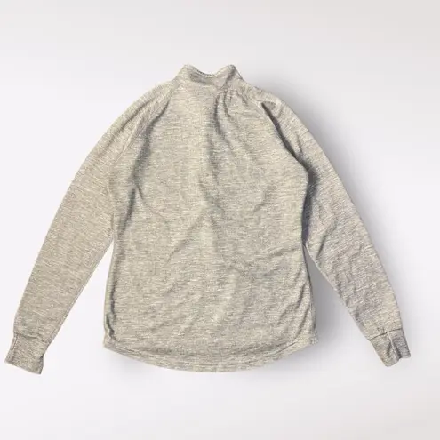 L.L. Bean Vintage Gray Womens Quarter Zip Pull Over Long Sleeve Top Size S
