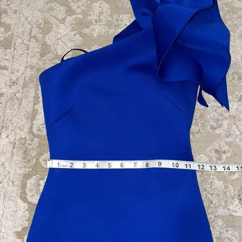 Jovani Size 00 Royal Blue One shoulder Ruffled Gown