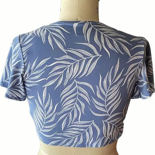 Windsor  Halter Top Blue & White Waist Tie Sexy Shirt ~ Women's Size SMALL