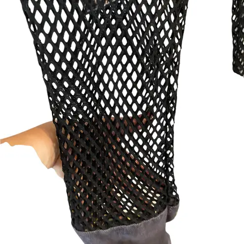 Legging Jean Bell Bottom Flare pants fish net Country western Rock Star costume Gray Size M